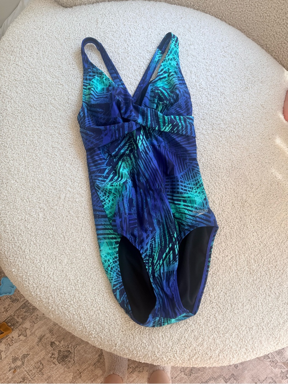 Speedo Blue and Teal Crossback One-Piece Swimsuit